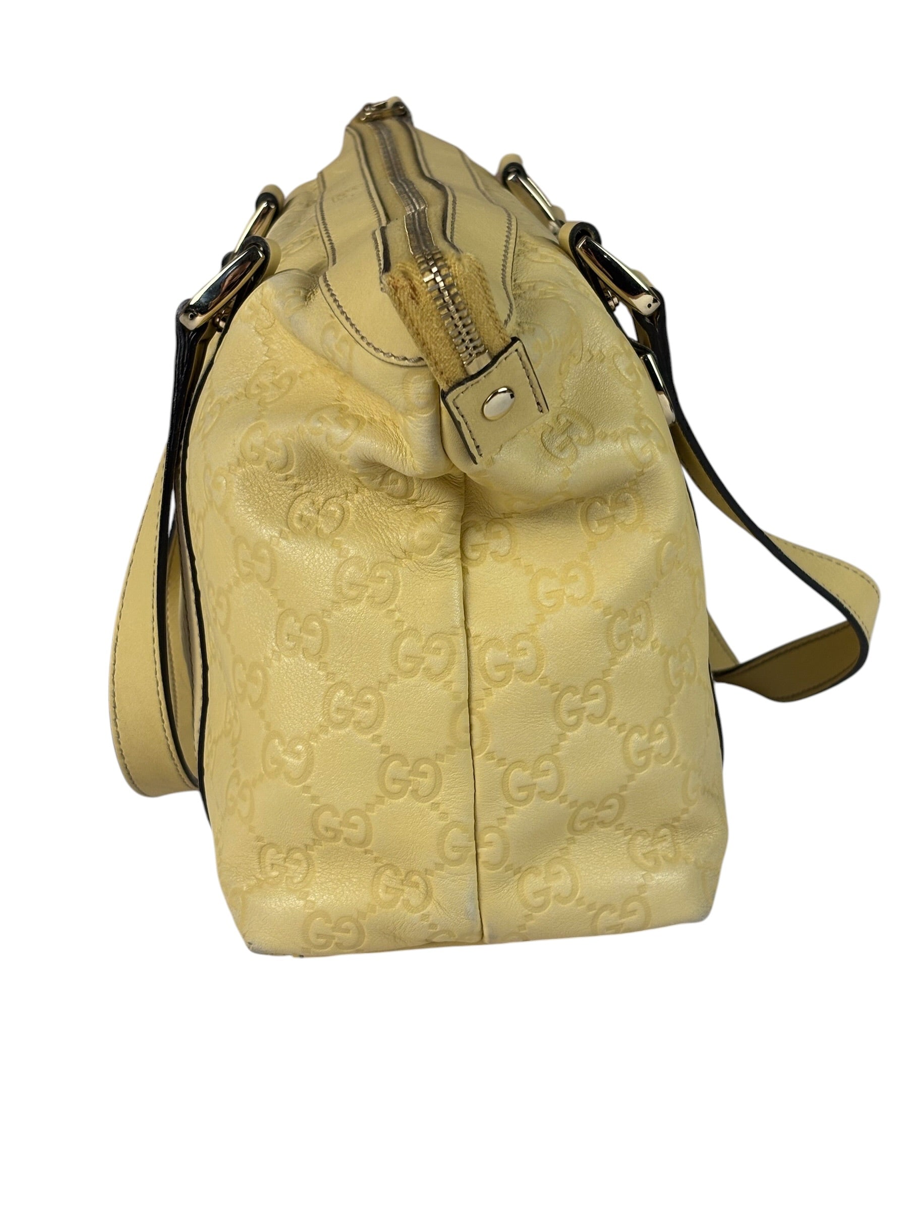Gucci Yellow Leather GG Abbey Shoulder Bag