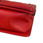 Chanel Red Leather Boy Flap Shoulder Bag -2013