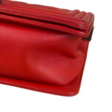 Chanel Red Leather Boy Flap Shoulder Bag -2013