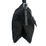 Fendi Black Leather Trim Zucca Mamma Baguette