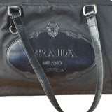 Prada Vintage Black Nylon/Patent Shoulder Bag