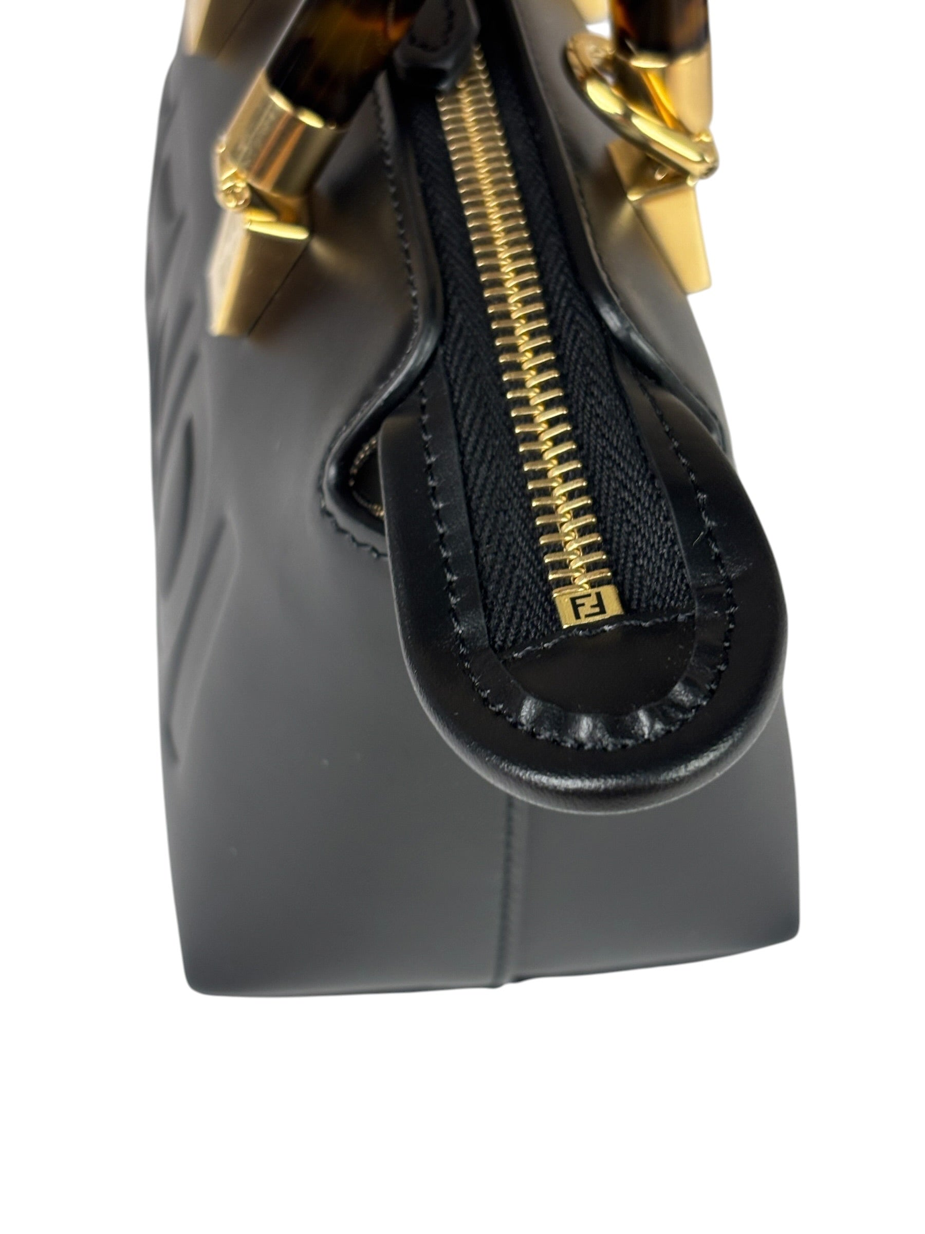 Fendi Black Leather Mini By The Way Boston Bag