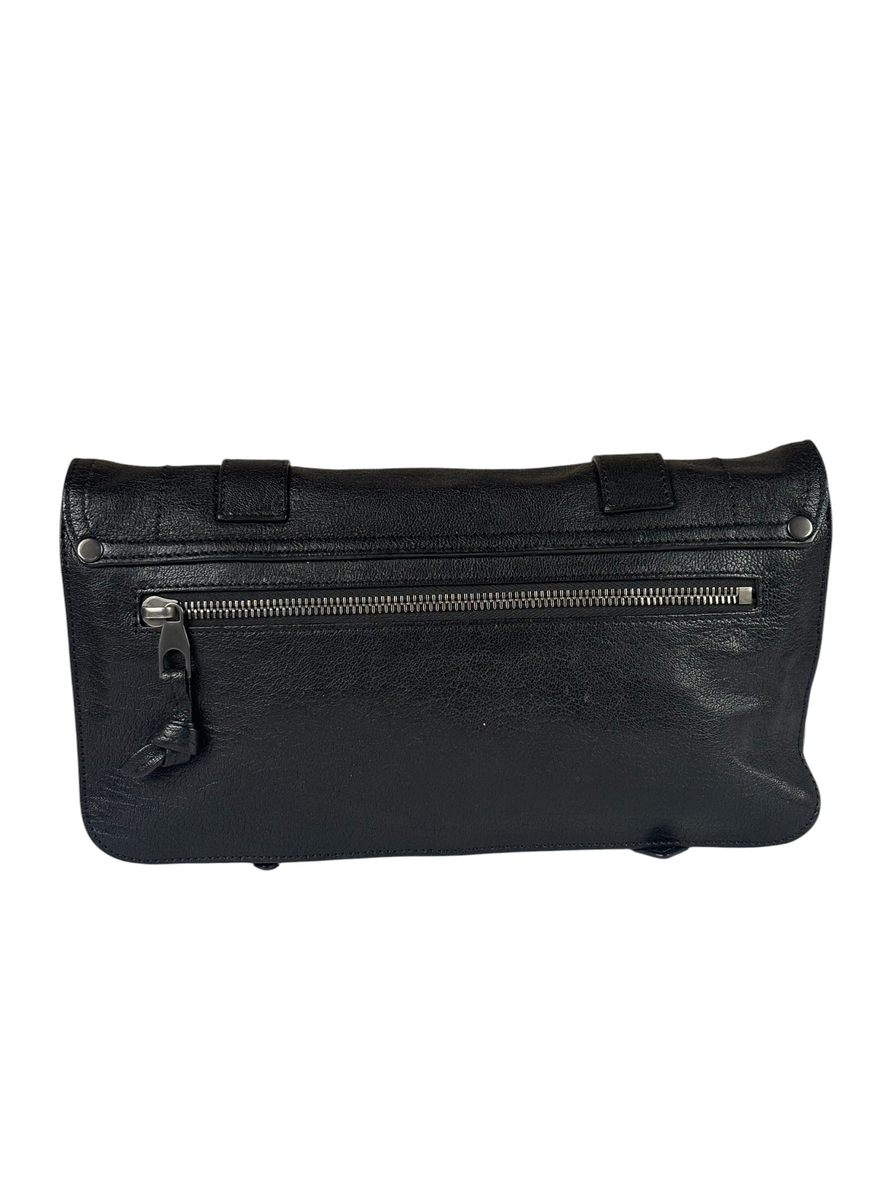 Proenza Schouler Black Leather PS1 Clutch