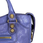 Balenciaga Purple Lambskin Moto City Two-Way Bag