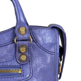 Balenciaga Purple Lambskin Moto City Two-Way Bag