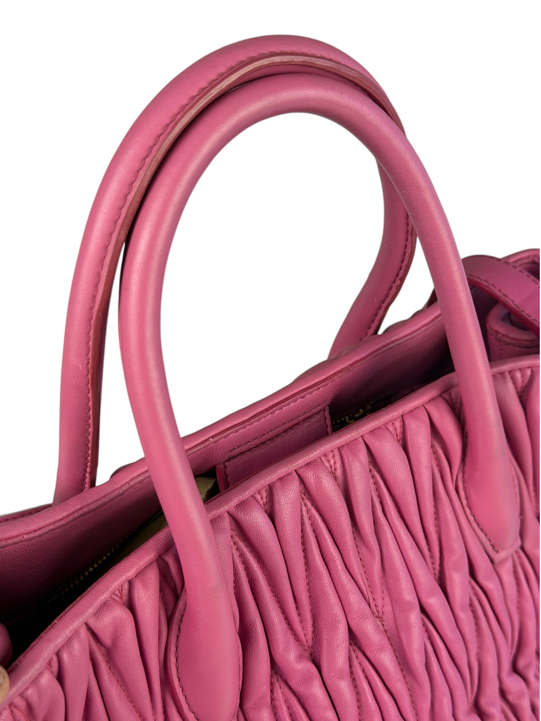 Miu Miu Pink Nappa Leather 2Way Tote Bag