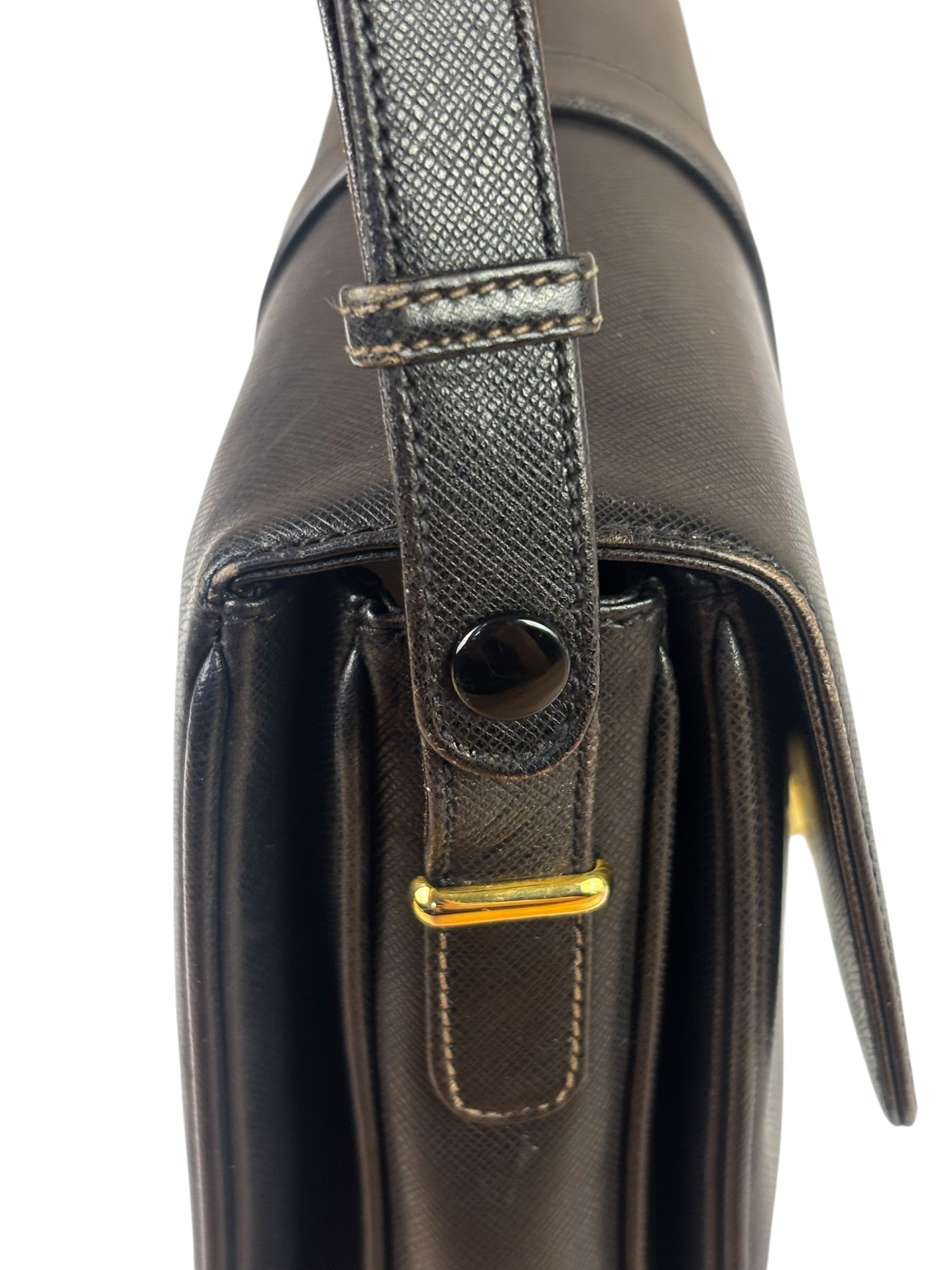 Gucci Black Leather Flap Bag