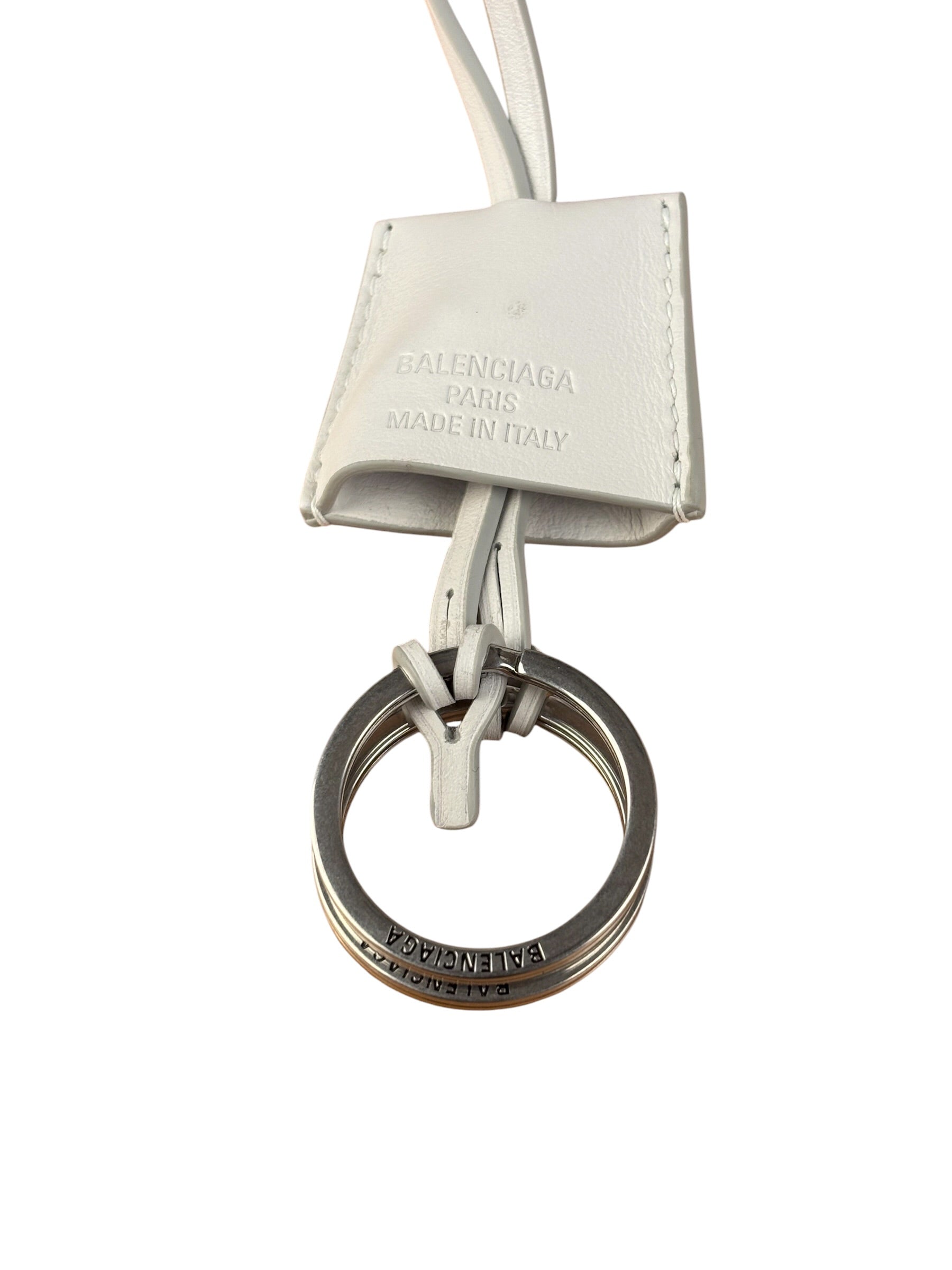 Balenciaga White Leather Bel Air Carry All Handbag