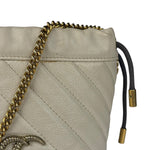 Gucci GG Ivory Leather Marmont Chain Bucket Bag