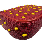 STAUD Strawberry Red Tommy Beaded Bag