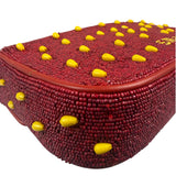 STAUD Strawberry Red Tommy Beaded Bag