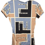 Fendi FF Logo Short Sleeve Top Blue