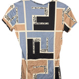 Fendi FF Logo Short Sleeve Top Blue