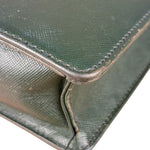 Burberry Dark Green Saffiano Leather Clutch