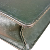 Burberry Dark Green Saffiano Leather Clutch