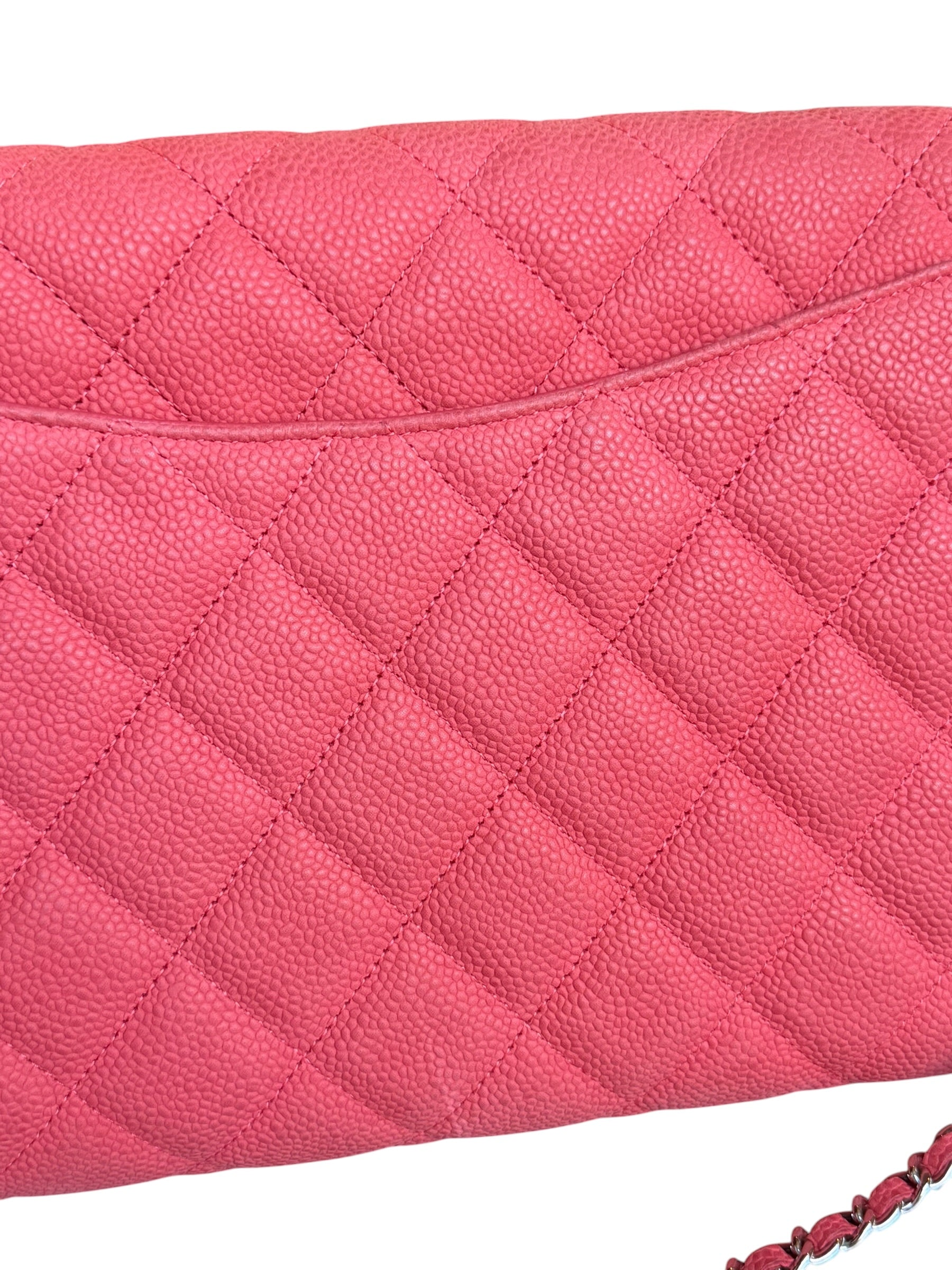 Chanel Coral Pink Matte Quilted Caviar Flap Shoulder Bag 2012