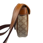Celine Vintage Beige Leather Trim Macadam Mini Crossbody