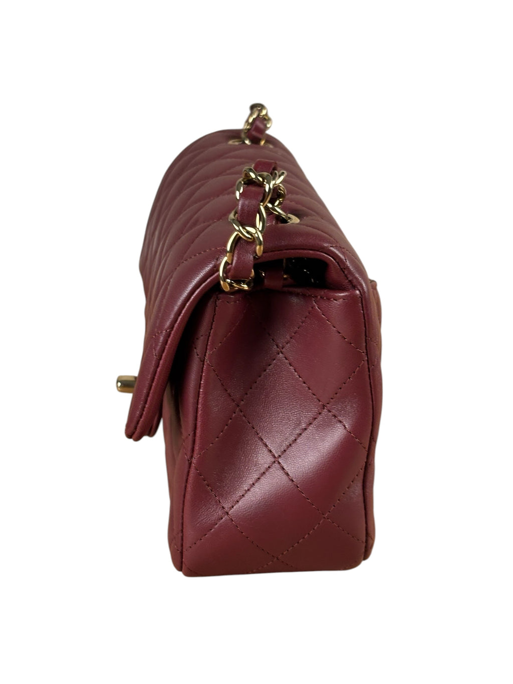 Chanel Burgundy Quilted Lambskin Small Flap Bag 2021