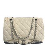 Chanel White Quilted Leather Blizzard Zip Flap-Shoulder Bag 2010