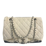 Chanel White Quilted Leather Blizzard Zip Flap-Shoulder Bag 2010