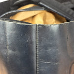 Prada Vintage Black Leather Spazzolato Laser-Cut-Logo Tote Bag