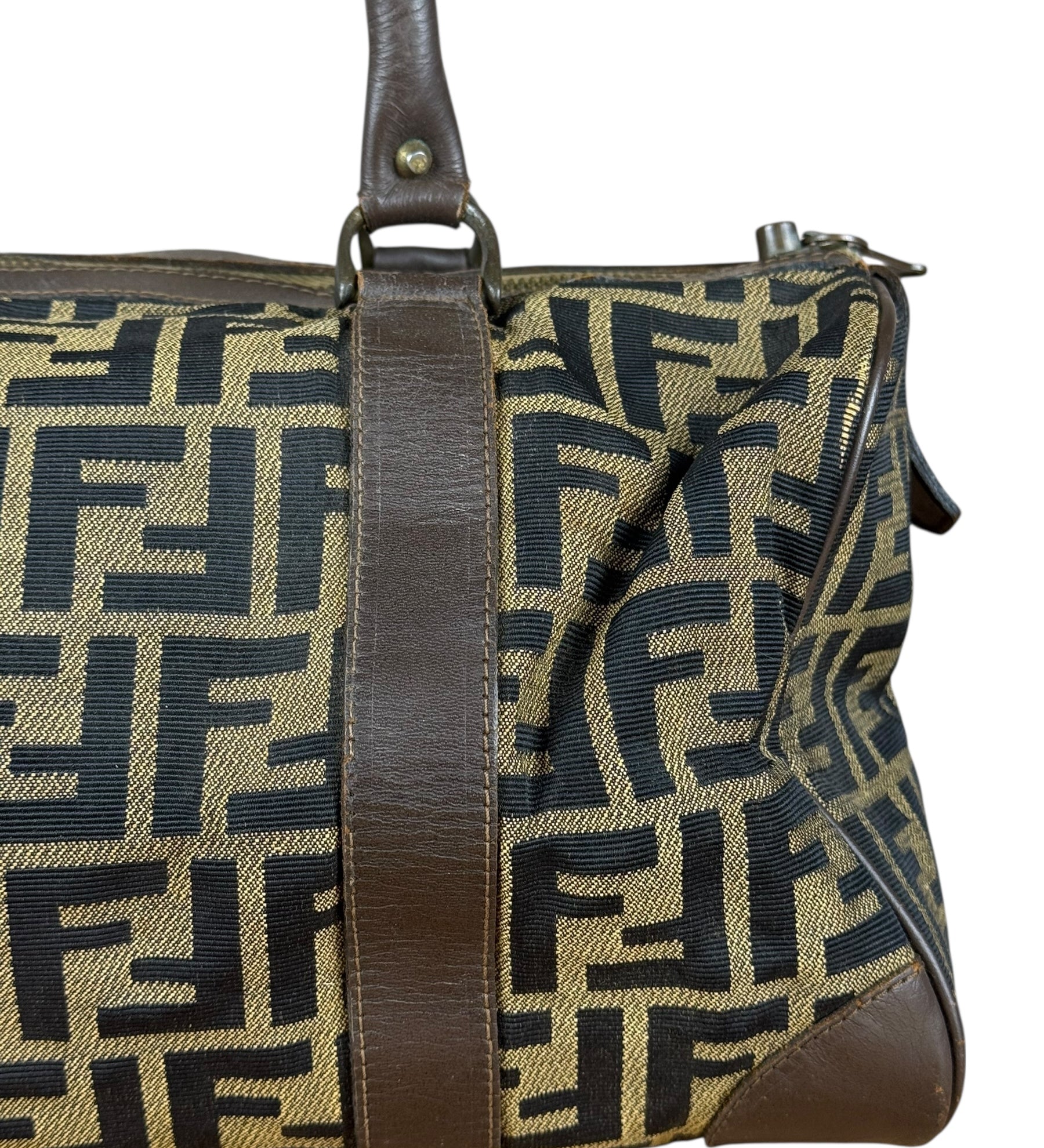 Fendi Vintage Zucca Boston Bag