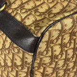 Christian Dior Brown Leather Trim Trotter Boston Handbag