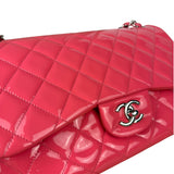 Chanel Pink Patent Leather Double Flap Bag 2012