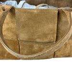 Bottega Veneta Brown Suede Maxi Intrecciato Arco Tote