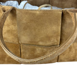 Bottega Veneta Brown Suede Maxi Intrecciato Arco Tote
