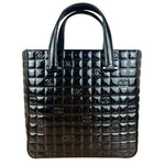 Chanel Black Patent Chocolate Bar Tote Bag 2002