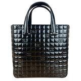Chanel Black Patent Chocolate Bar Tote Bag 2002