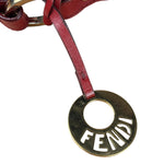Fendi Beige/Red Leather Trim Zucca Chef Flap Bag