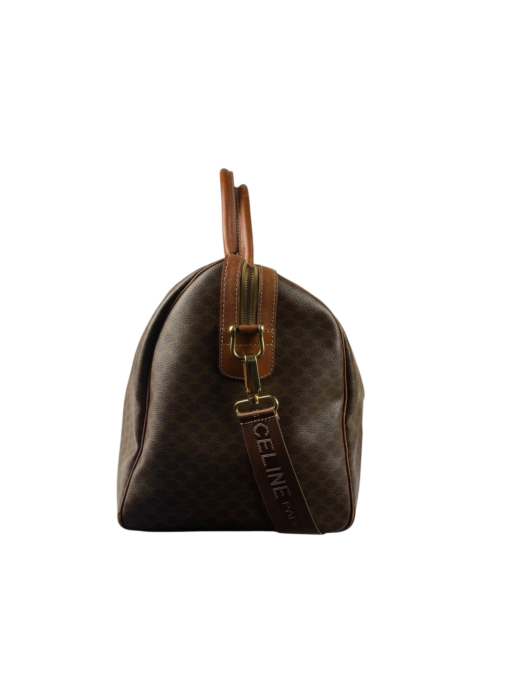Celine Vintage Macadam Print Boston Bag