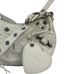 Balenciaga White Lambskin Le Cagole Shoulder Bag