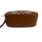 Louis Vuitton Burgundy/Brown Leather Trim Mini Deauville Crossbody Bag