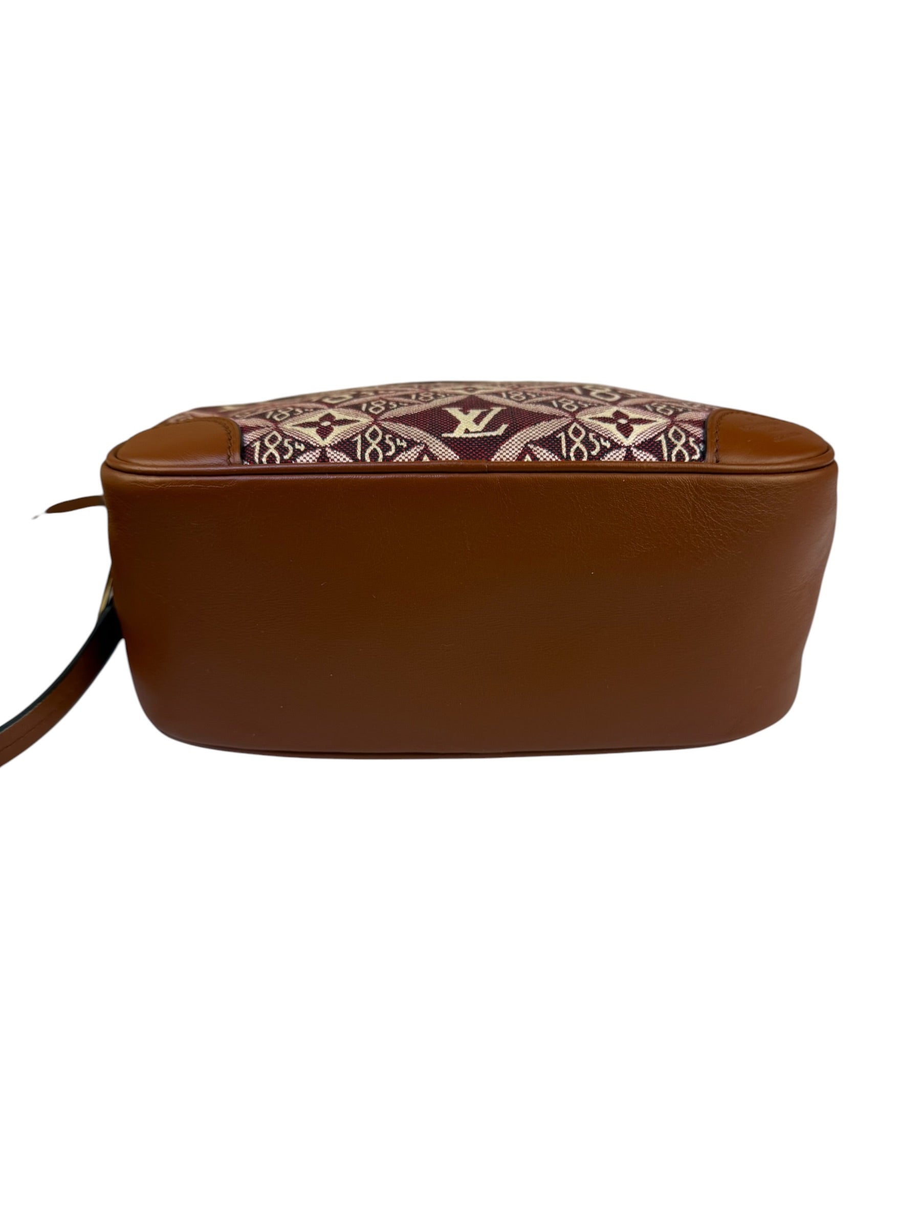 Louis Vuitton Burgundy/Brown Leather Trim Mini Deauville Crossbody Bag
