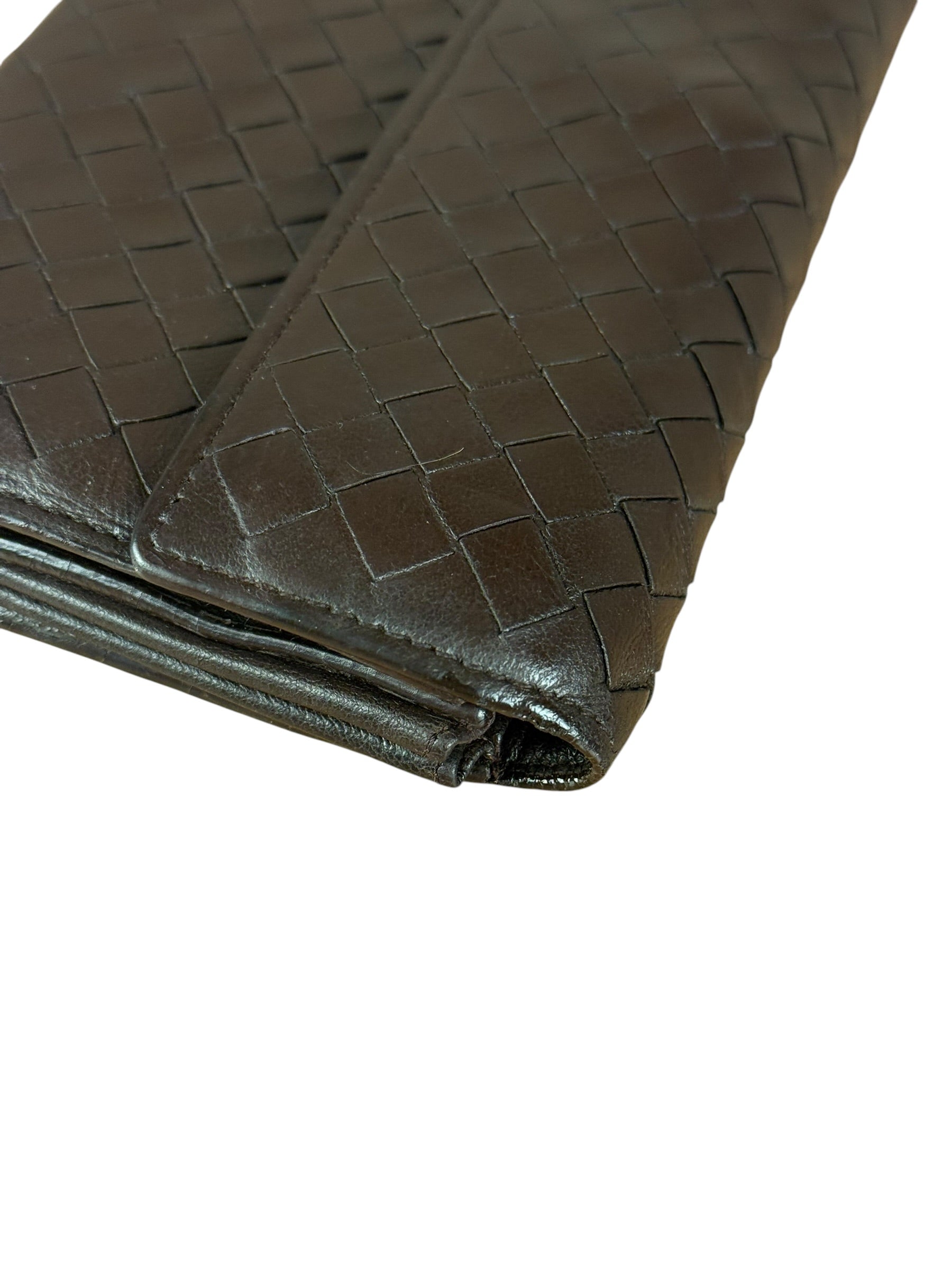 Bottega Veneta Vintage Brown Intrecciato Long Wallet