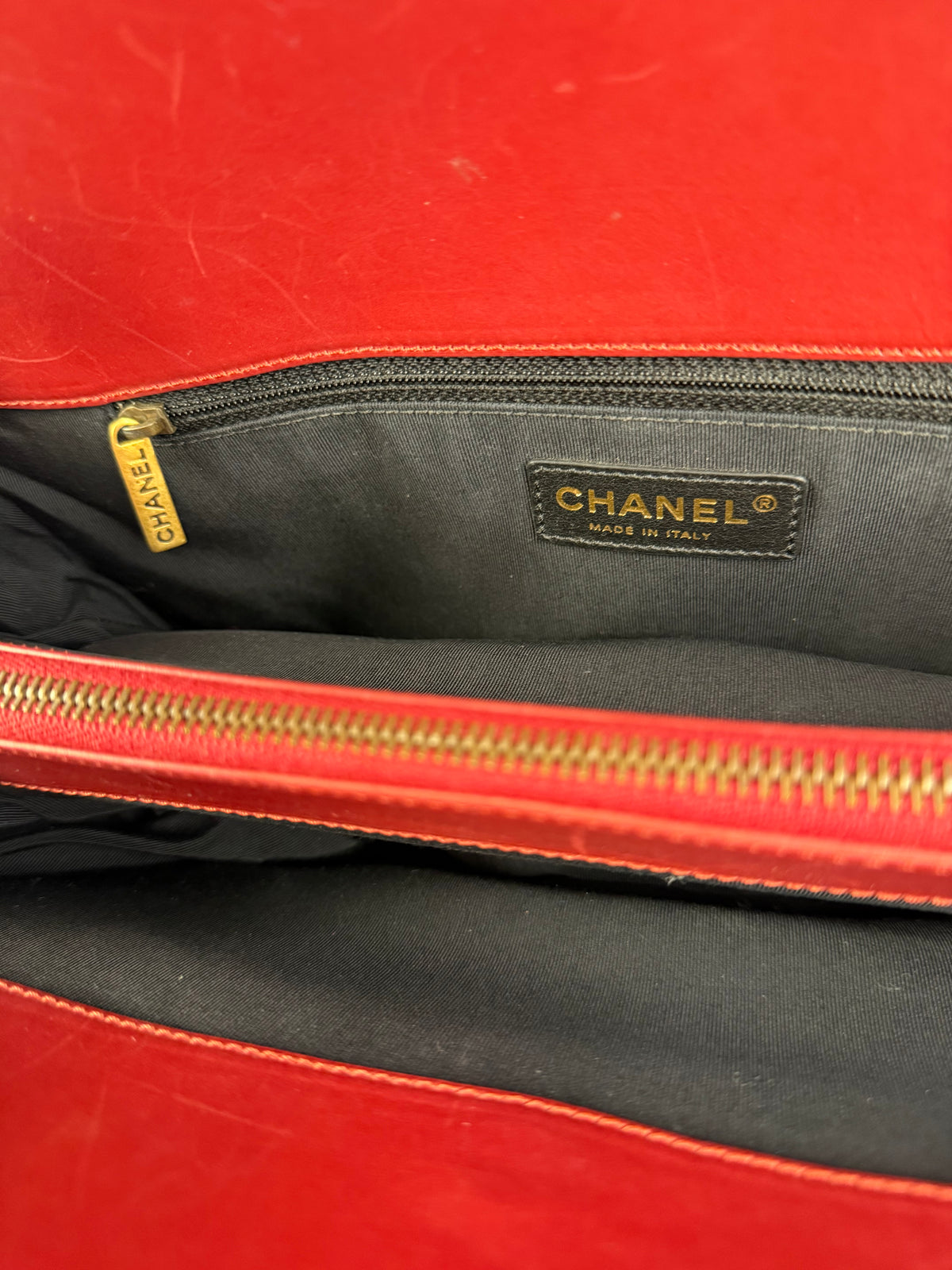 Chanel Red Leather Large Jetsetter Boy 2Way Handbag 2011