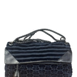 Bottega Veneta Vintage Blue Leopard Chenille Shoulder/Hand Bag