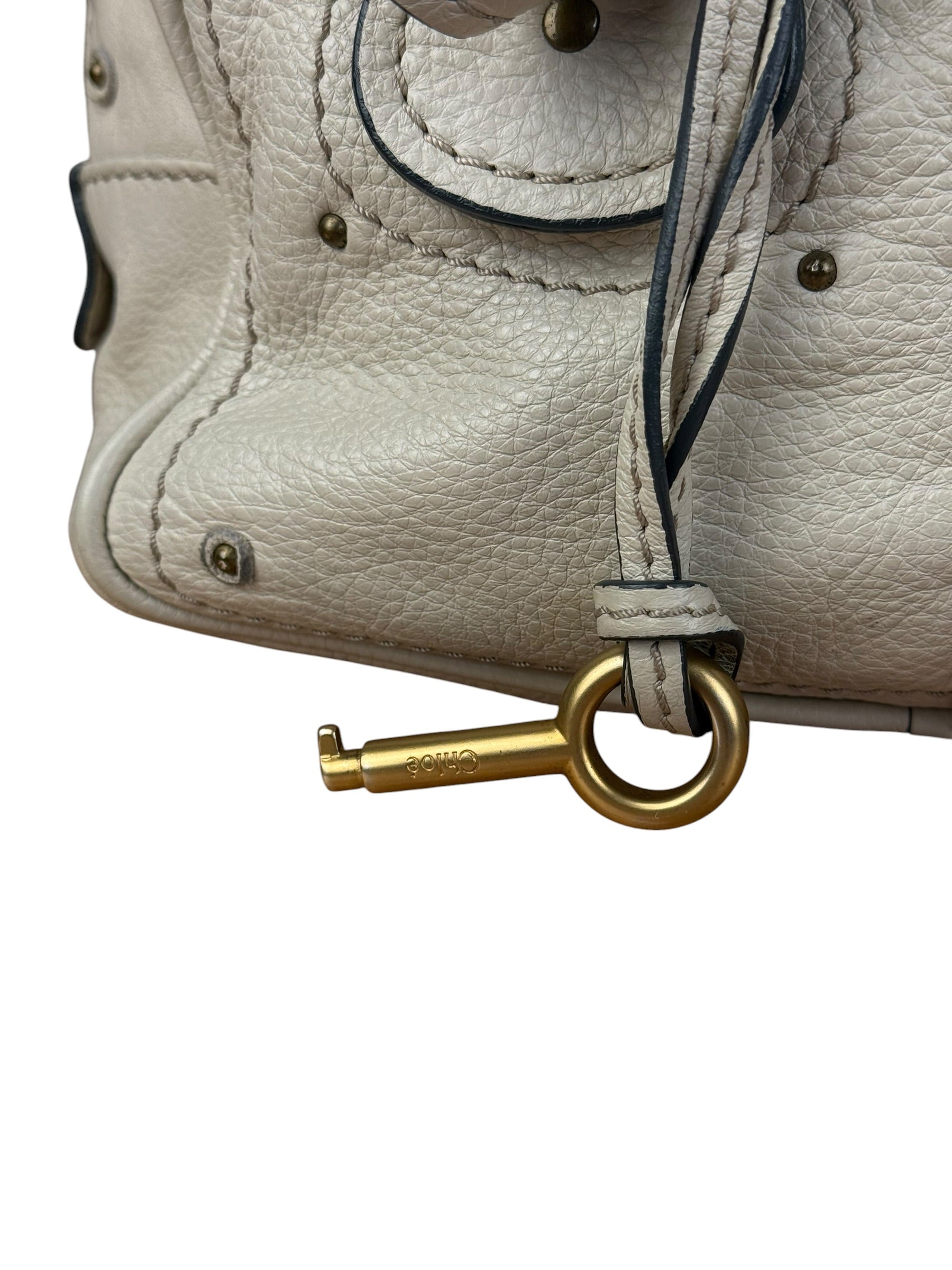 Chloé Ivory Leather Mini Paddington Handbag