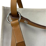 Hermes Beige/Brown Leather Trim Cabalicol Tote
