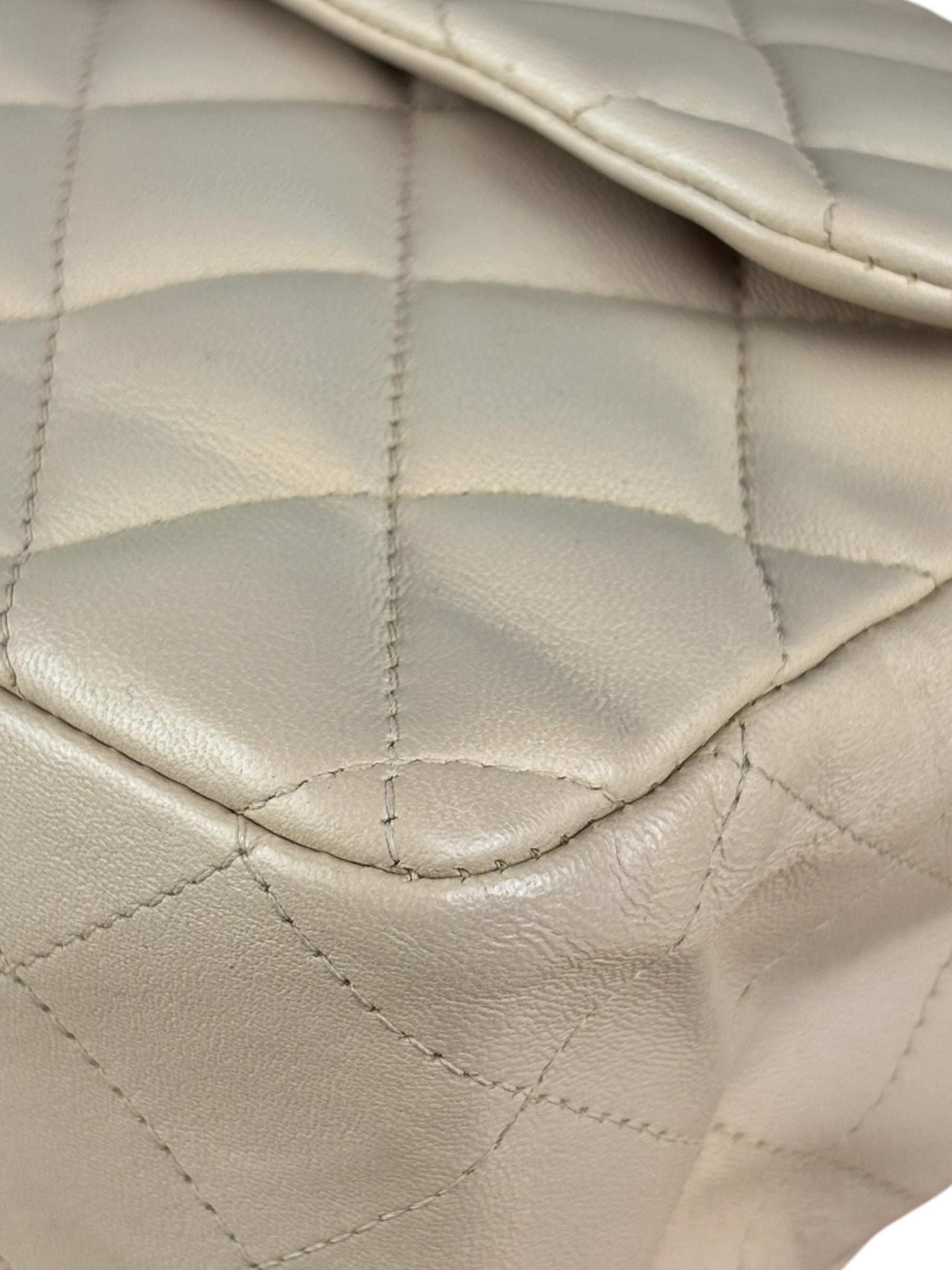Chanel Beige Clair Jumbo Classic Flap Shoulder Bag 1990