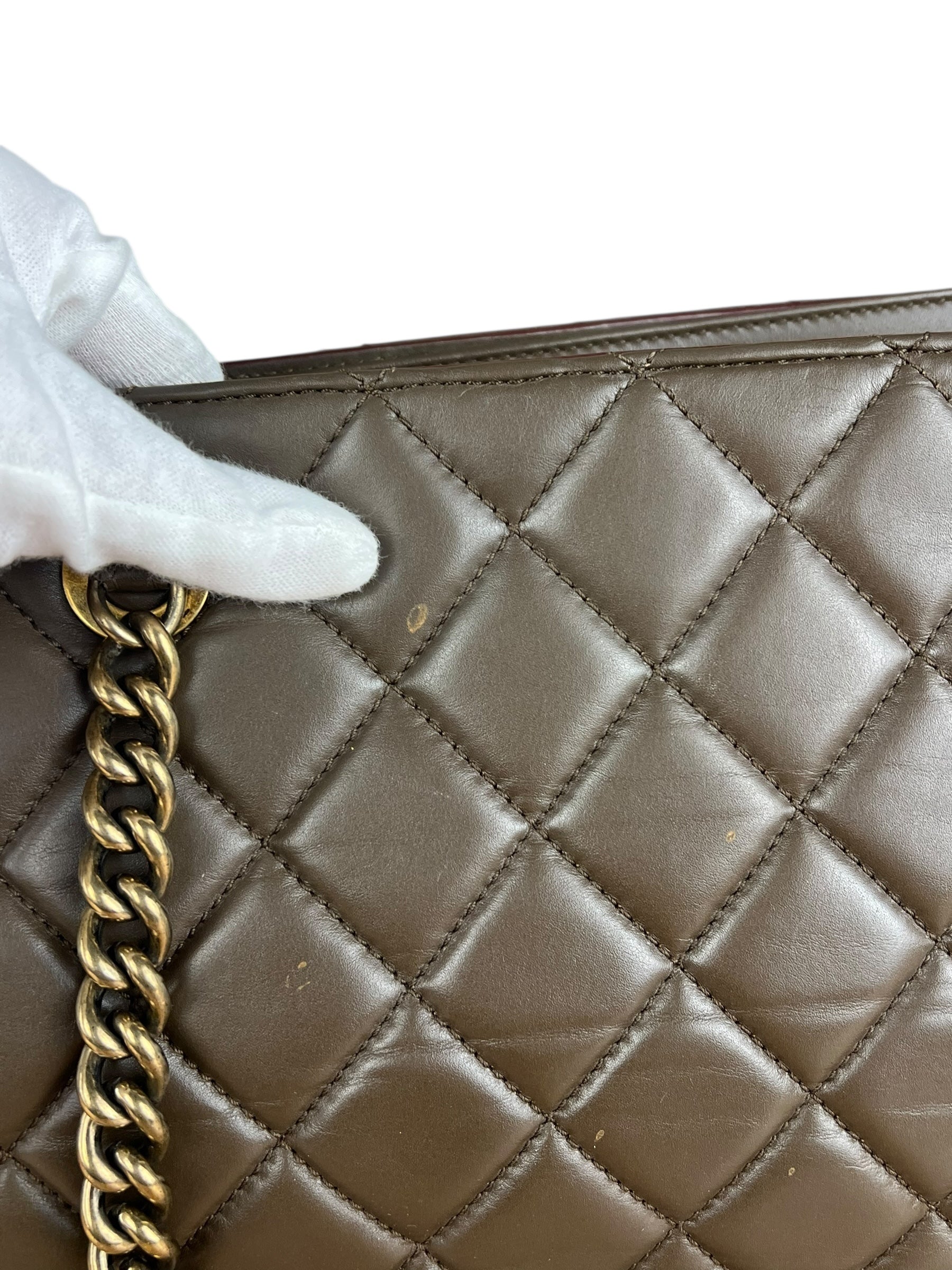 Chanel CC Brown Quilted Leather Perfect Edge Tote 2012
