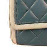 Chanel CC Two-Toned Blue Leather Flap Bag 2014