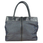 Chanel Vintage Denim/Black Leather CC Turn-Lock Tote Bag 2001