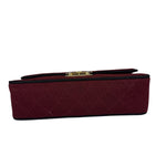 Chanel Vintage Burgundy Cotton Pairs-Seoul Pagoda Flap Bag