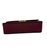 Chanel Vintage Burgundy Cotton Pairs-Seoul Pagoda Flap Bag