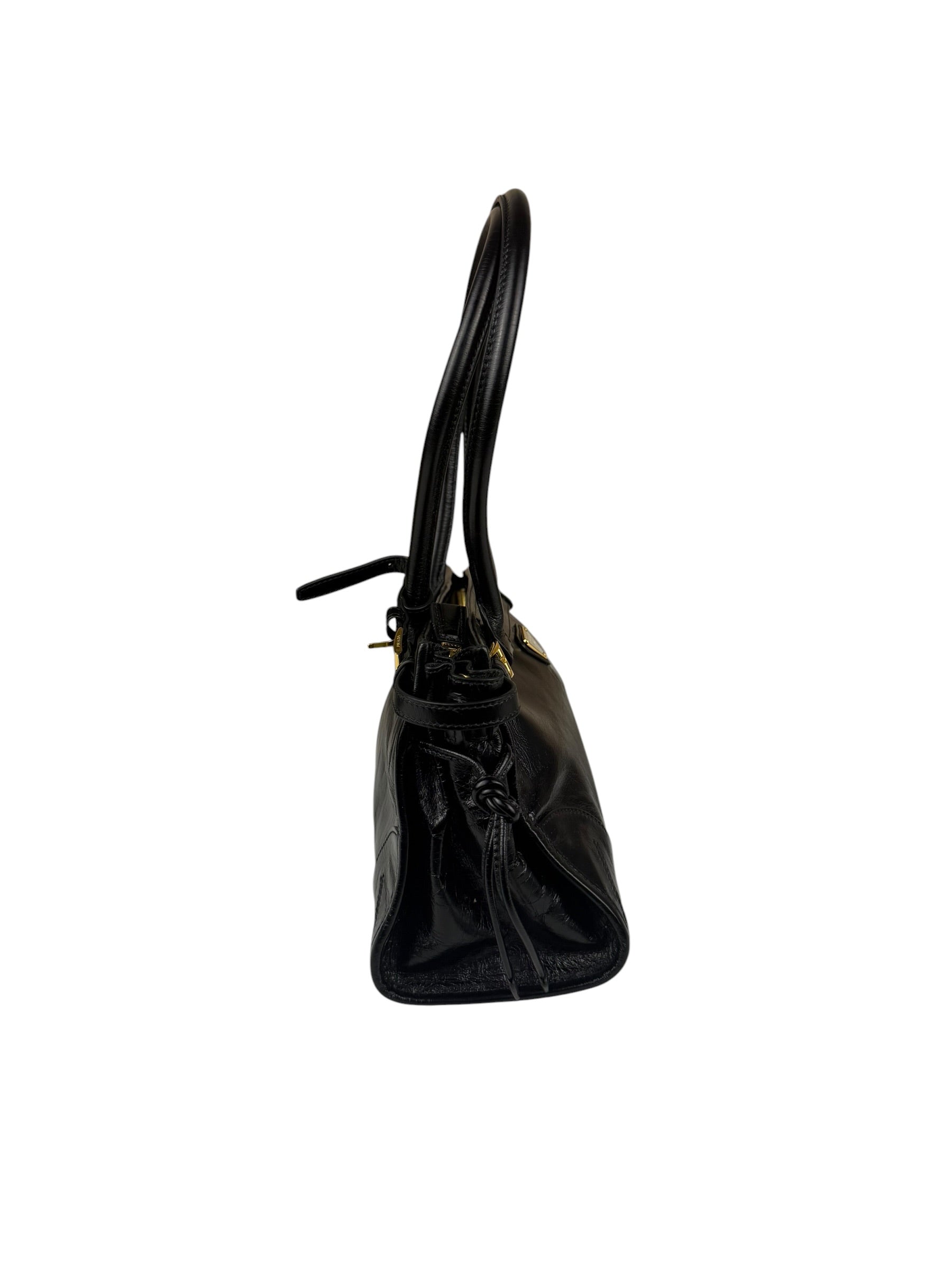 Prada Black Bonnie Calfskin Shoulder Bag