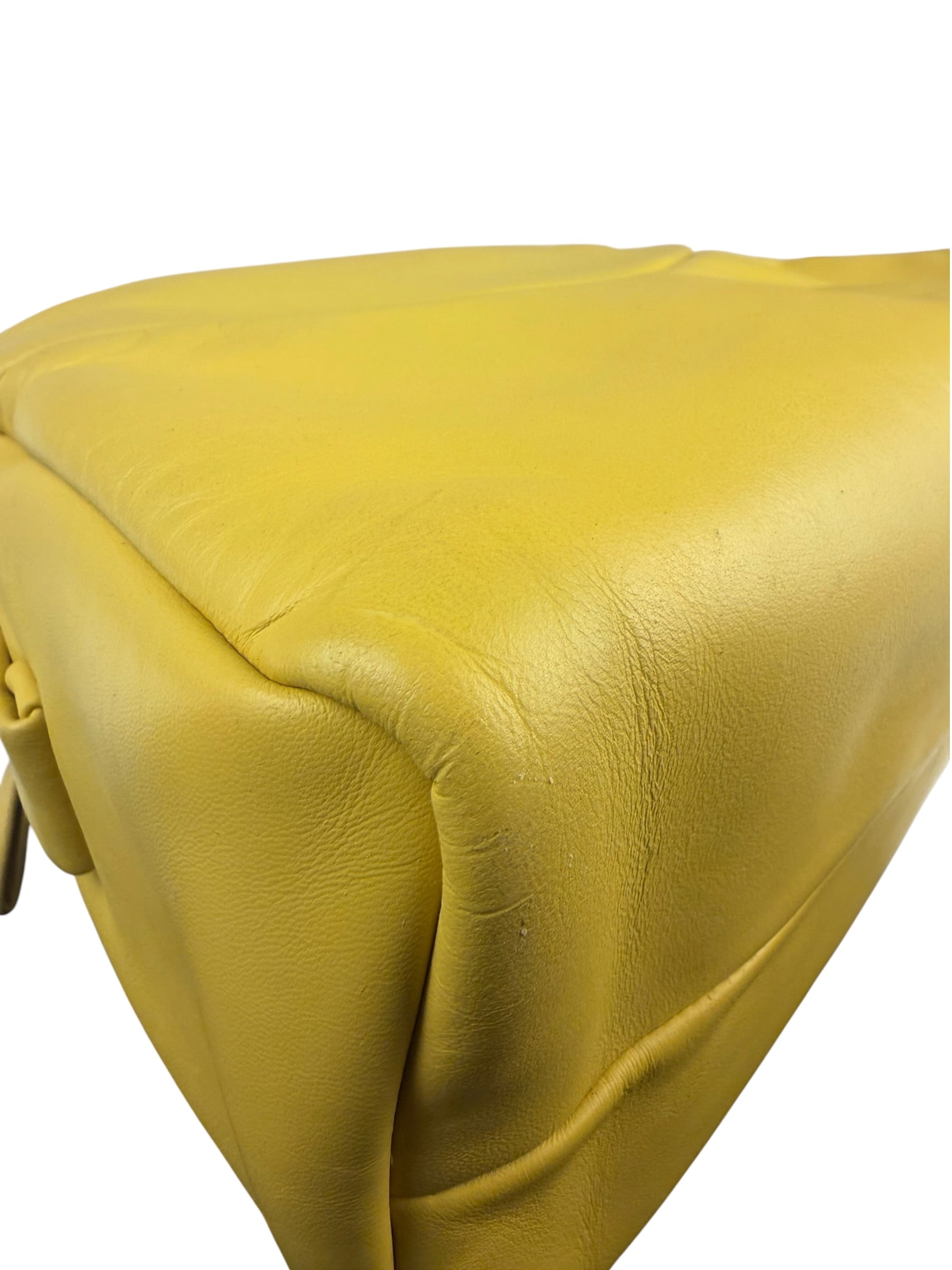 Prada Yellow Leather Padded Nappa Signaux Shoulder Bag